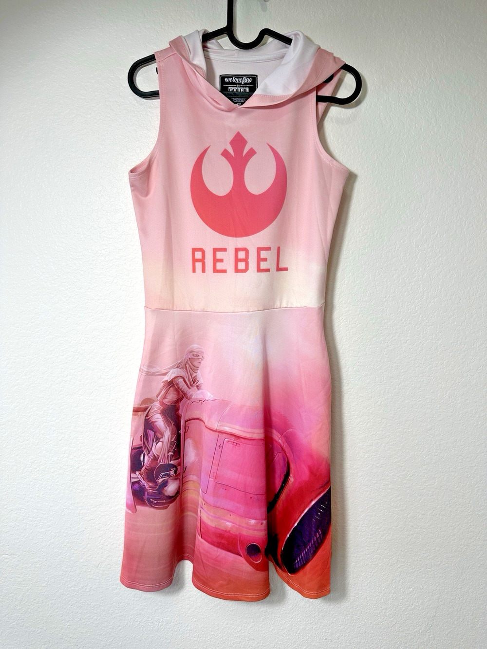 WeLoveFine Goldie Star Wars The Force Awakens Rebel Hooded Dress Pink L